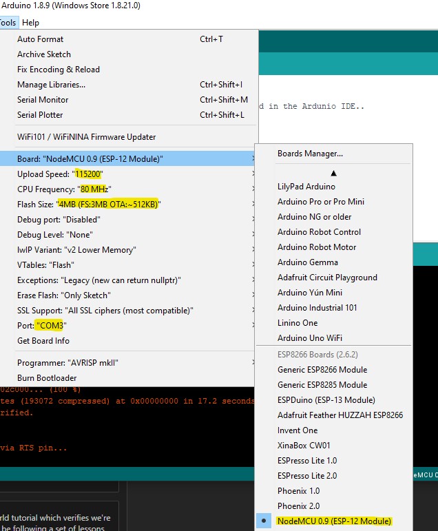 Config for ESP8266