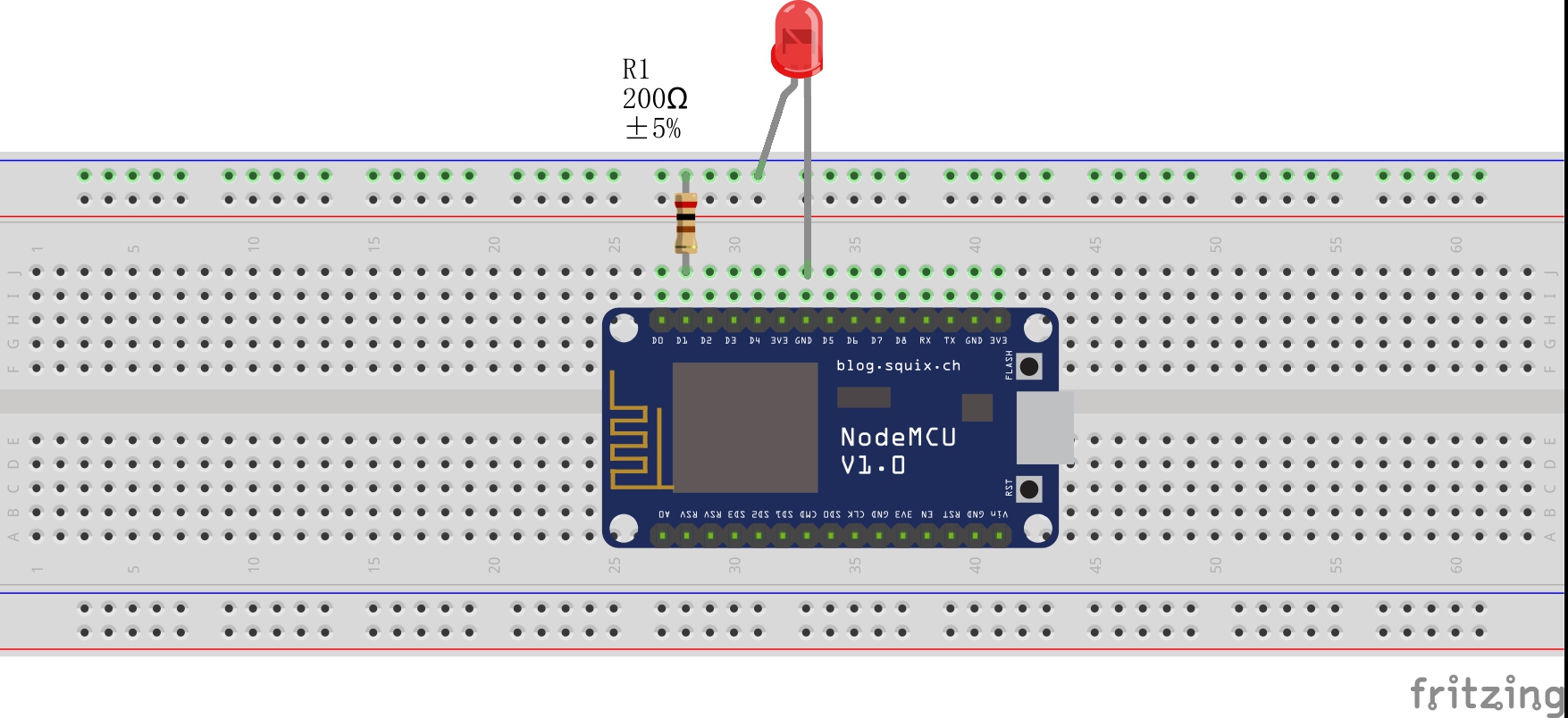 Blinking an external LED setup